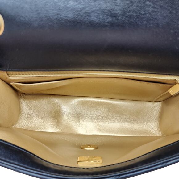 Chanel Quilted Lambskin Leather Pearl Crush Mini Flap Bag in Black - Picture 10 of 14